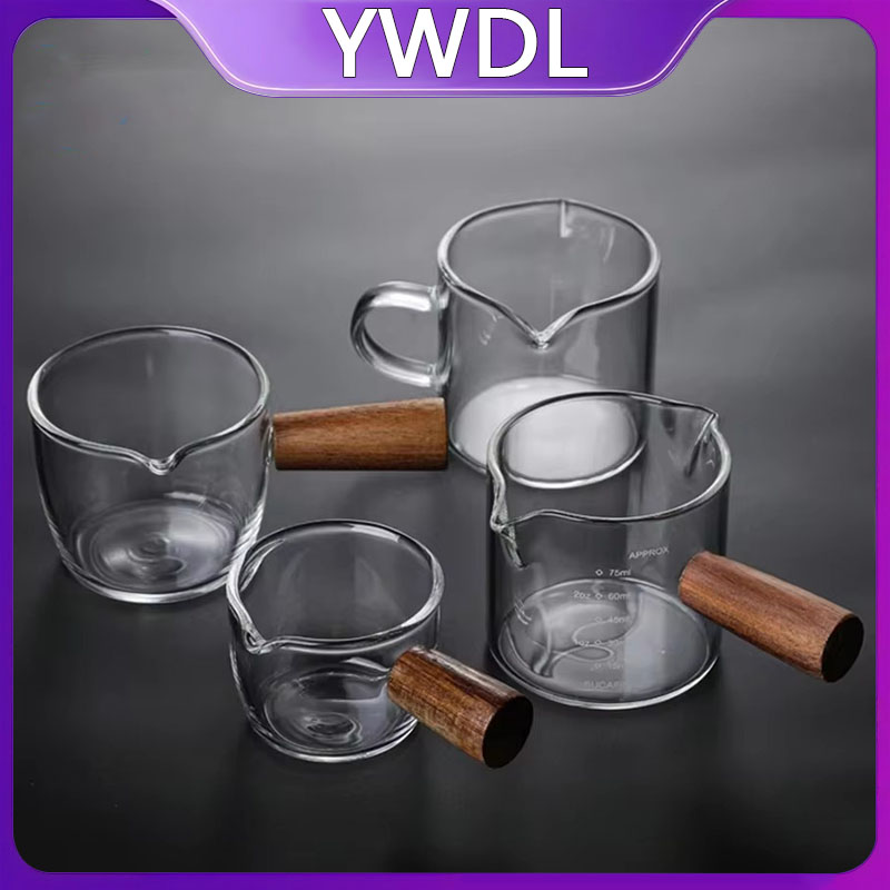 Espresso Shot Glass - 50/75/100/140Ml Tay Cầm Gỗ Kính Espresso