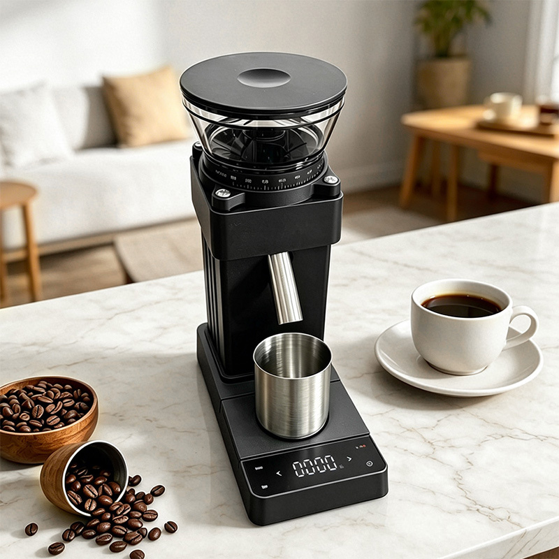 Coffee Grinder with Scale, 60  - đánh giá và giá Coffee Grinder Burr Flat