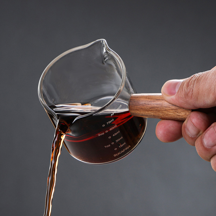 50/75/100/140Ml Tay Cầm Gỗ Kín - đánh giá và giá Espresso Shot Glass